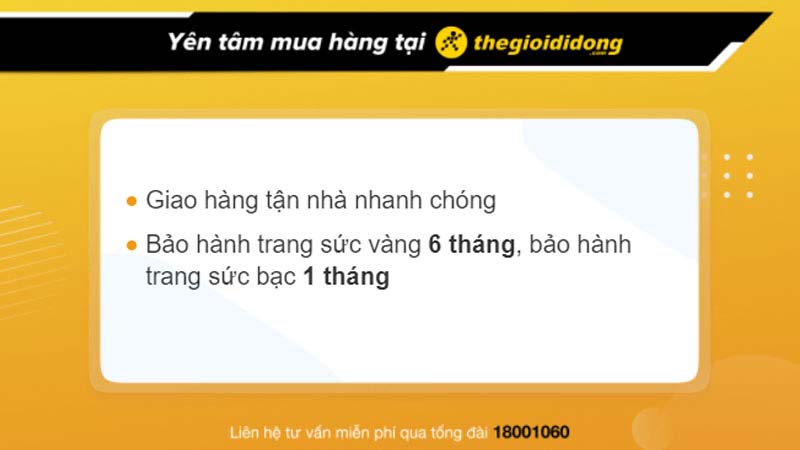 Chính sách khi mua bông tai tại Thế Giới Di Động