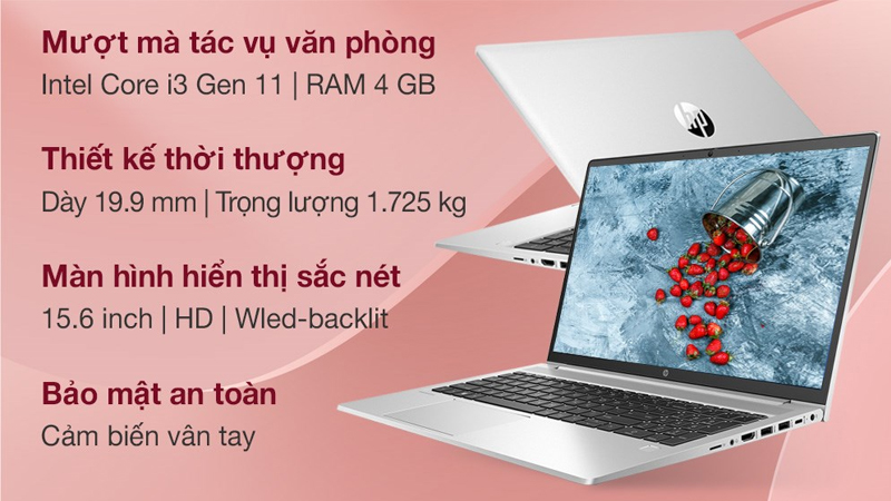 HP Probook 450 G8 i3 1115G4 kiểu dáng thời thượng