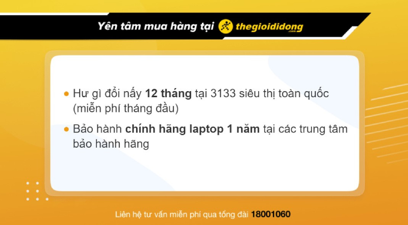 Chính sách bảo hành hấp dẫn tại TGDĐ