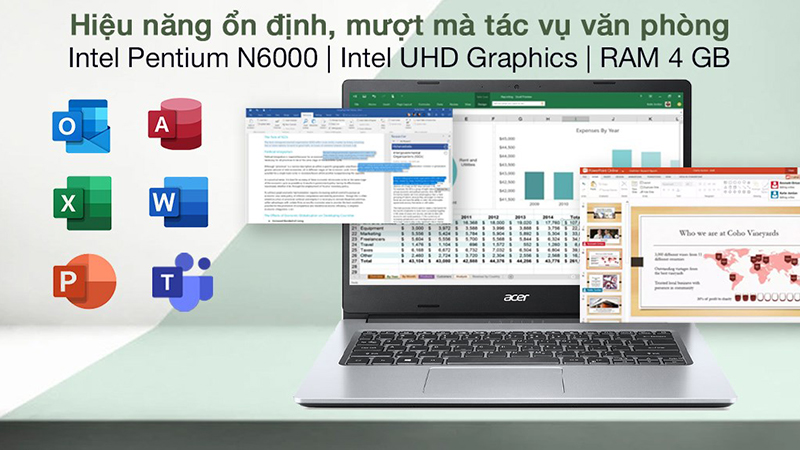 Acer Aspire 3 A314 35 P3G9 có thiết kế sang trọng, cao cấp