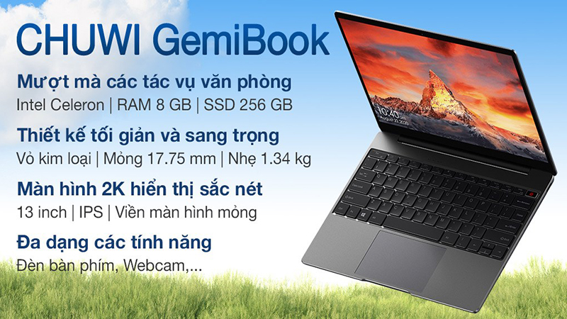 CHUWI GemiBook J4125 là chiếc laptop rất cao cấp trong tầm giá 10 triệu