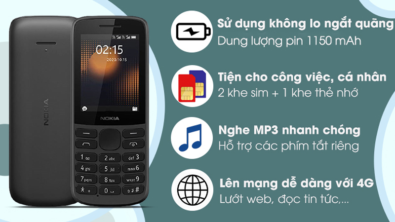 Nokia 215 4G chất lượng bền bỉ