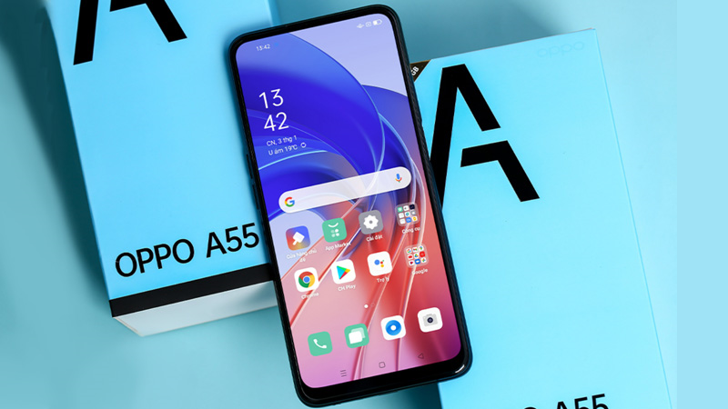 OPPO A55 có thời gian sạc pin khoảng 2 giờ 39 phút