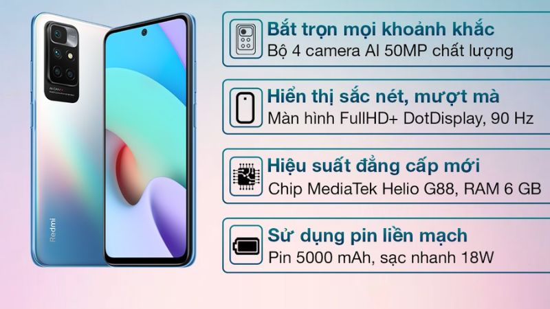 Thông số của điện thoại Xiaomi Redmi 10