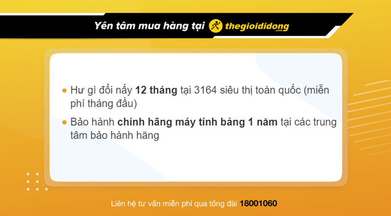 Chính sách bảo hành máy tính bảng