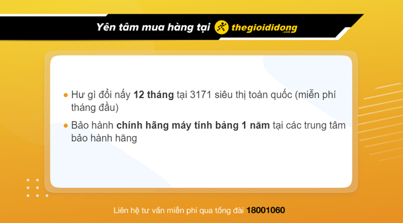 Chính sách bảo hành máy tính bảng
