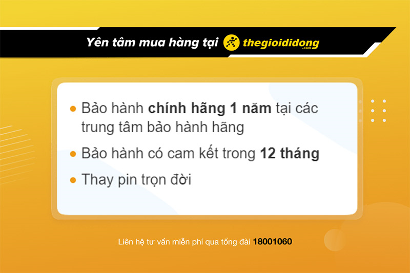 Chính sách bảo hành các sản phẩm đồng hồ tại Thế Giới Di Động