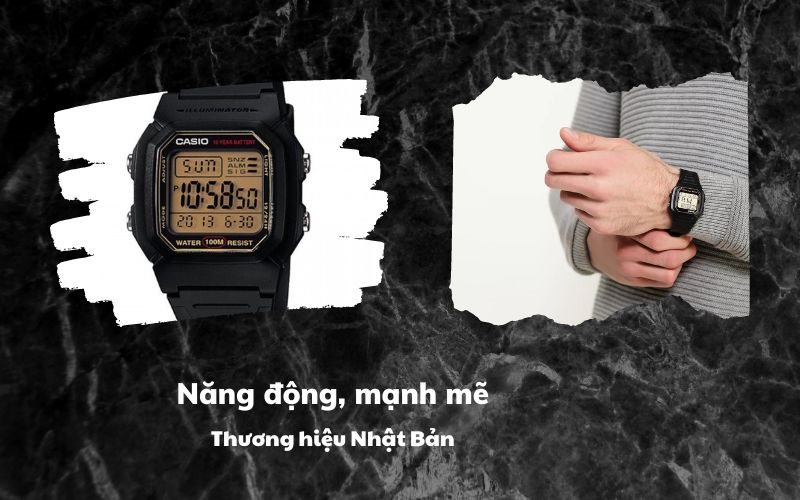 Đồng hồ CASIO nam mặt vuông nặng đông, mạnh mẽ