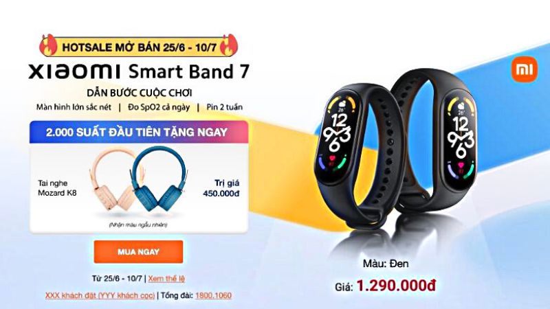 Mua Mi Smart Band 7 để nhận được quà tặng hấp dẫn