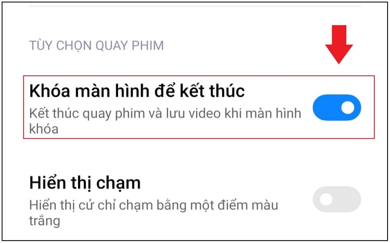 Bấm chọn để thiết lập cài đặt