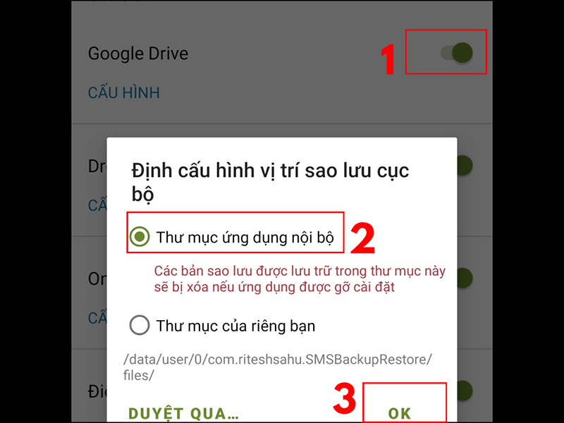 Chọn nơi lưu > Định vị cấu hình vị trí lưu cục bộ theo nhu cầu của bạn