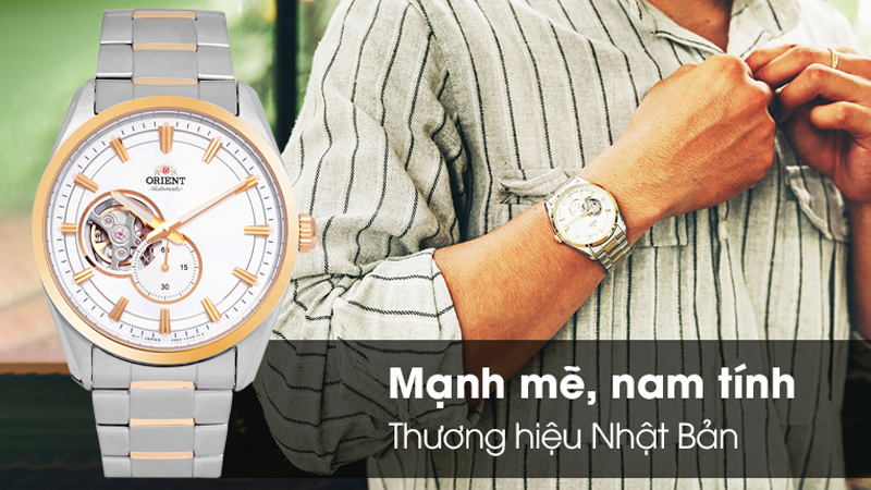 ORIENT 40.5 mm Nam RA-AR0001S10B có thiết kế nam tính, mạnh mẽ