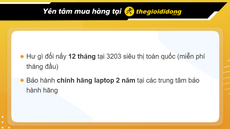 Chính sách bảo hành khi mua laptop Asus giảm tới 4 triệu tại TGDĐ