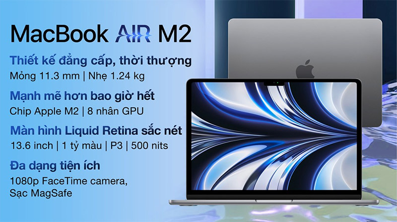 MacBook Air M2 sở hữu thiết kế hoàn toàn mới