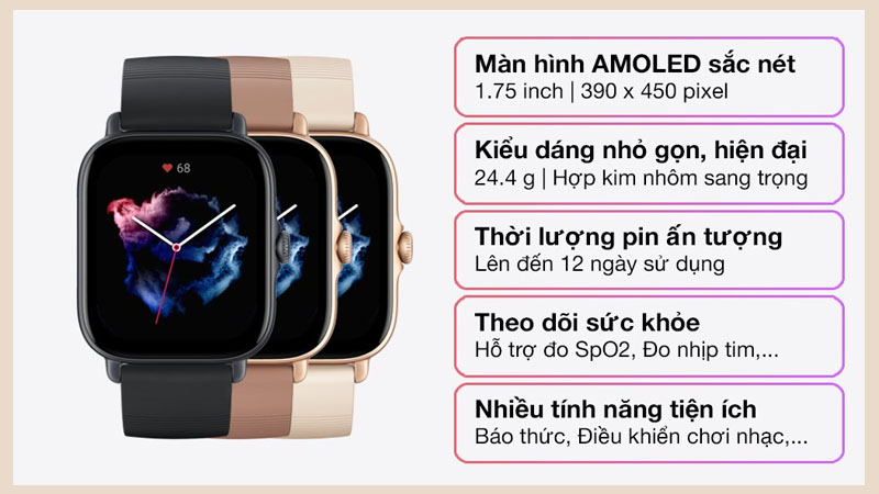 Những điểm nổi bật của đồng hồ thông minh Amazfit GTS 3