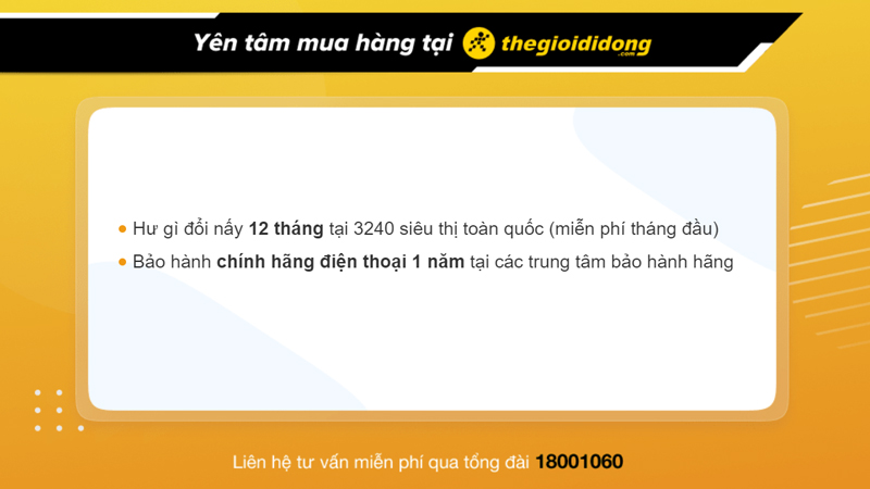 Chính sách bảo hành khi mua điện thoại tại Thế Giới Di Động