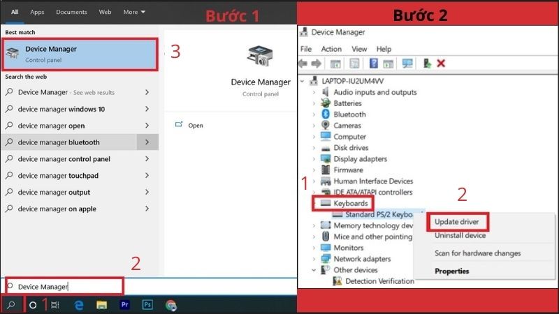 Các bước cập nhật Driver bàn phím