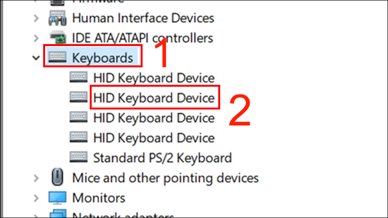Chọn HID Keyboard Device