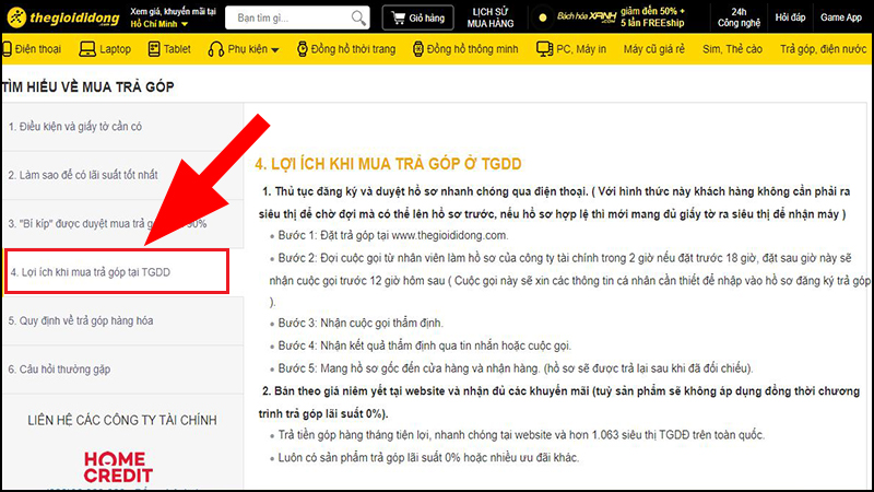 Lợi ích khi mua trả chậm tại TGDD