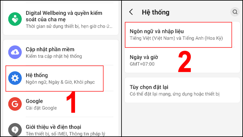 Truy cập ngôn ngữ nhập liệu