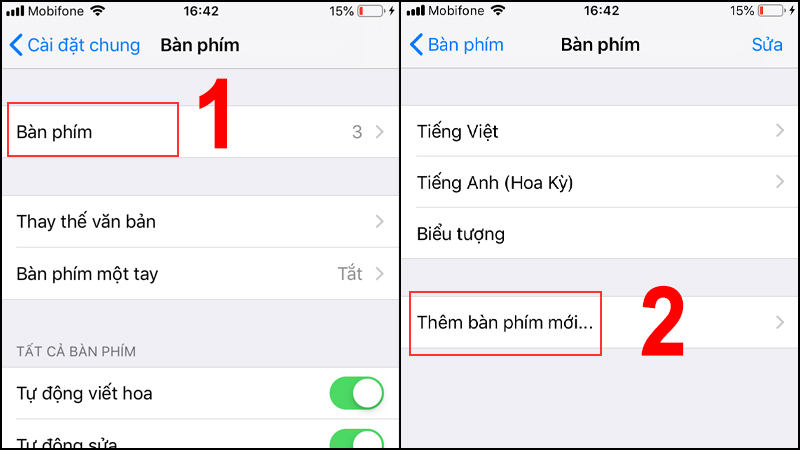 Thêm bàn phím mới