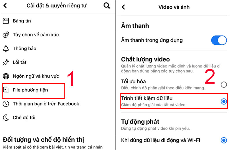 Trình tiết kiệm dữ liệu video Facebook