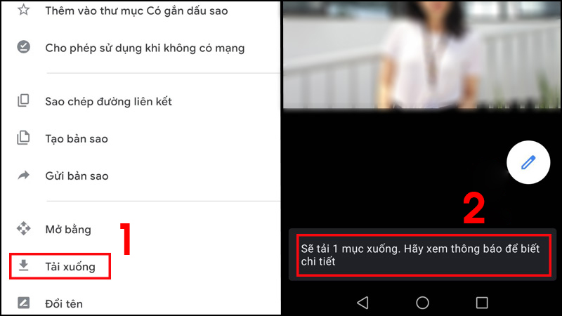 Thông báo hiển thị khi ảnh được hoàn tất tải xuống