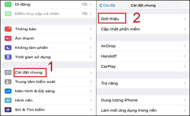 Truy cập xem thông tin điện thoại iPhone