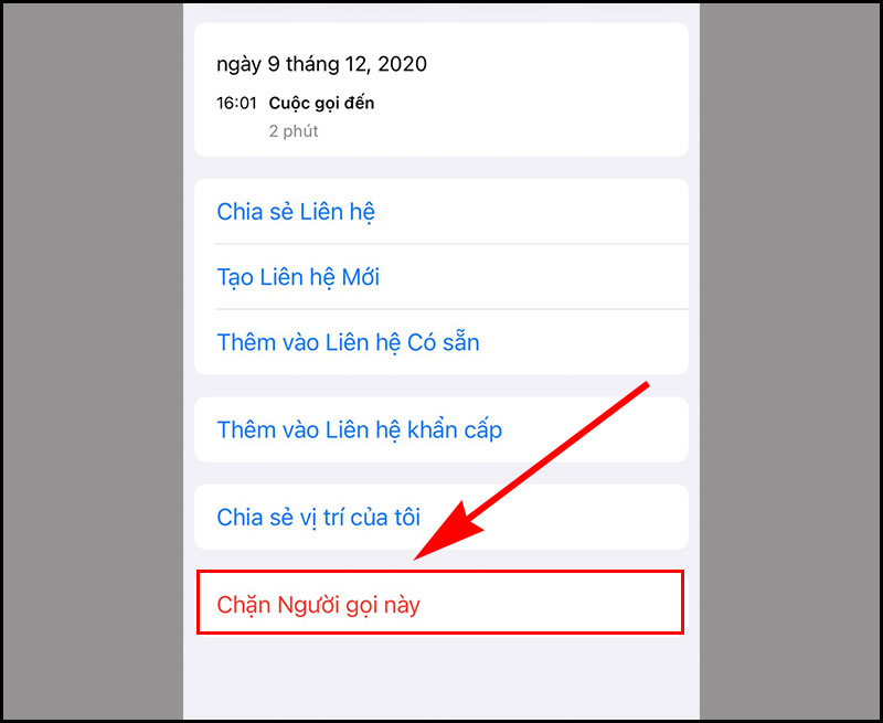 Chặn cuộc gọi cho máy iphone