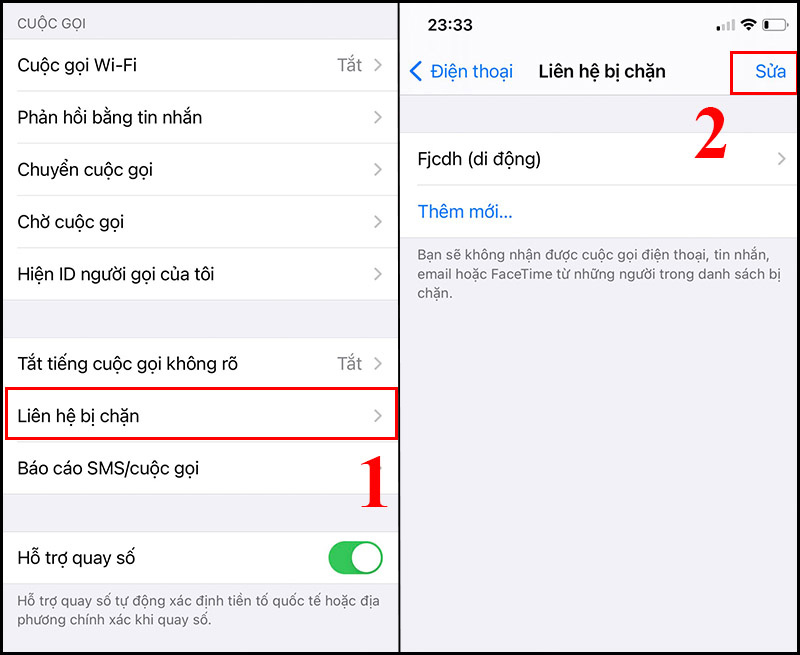 Chặn cuộc gọi cho trên iphone