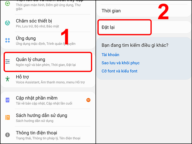 Khôi phục cài đặt gốc cho điện thoại (reset)