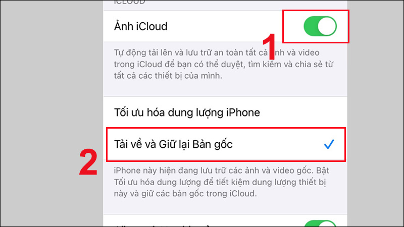 Chọn Tải xuống và giữ bản gốc