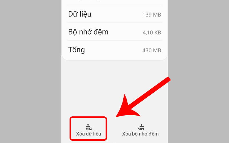 Xóa dữ liệu ứng dụng YouTube