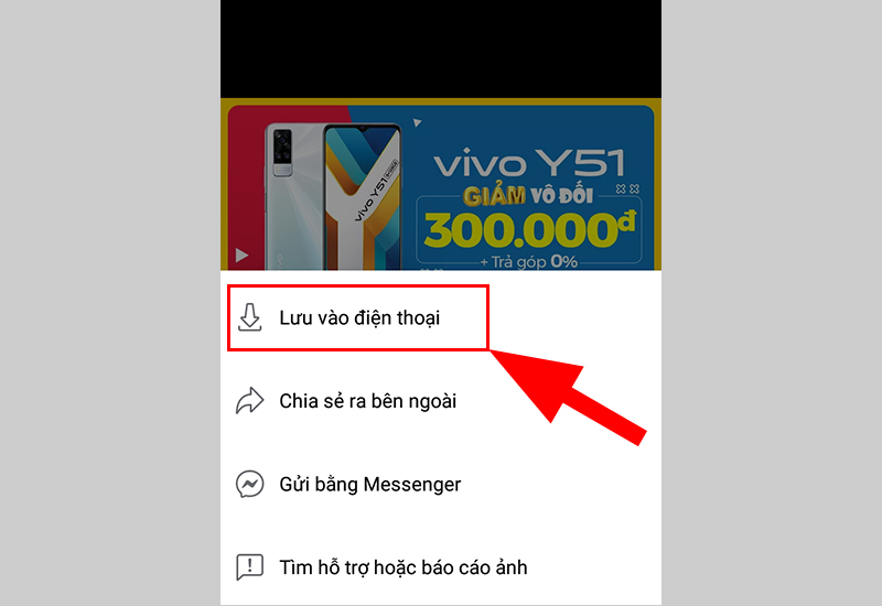 Bấm chọn Lưu vào điện thoại