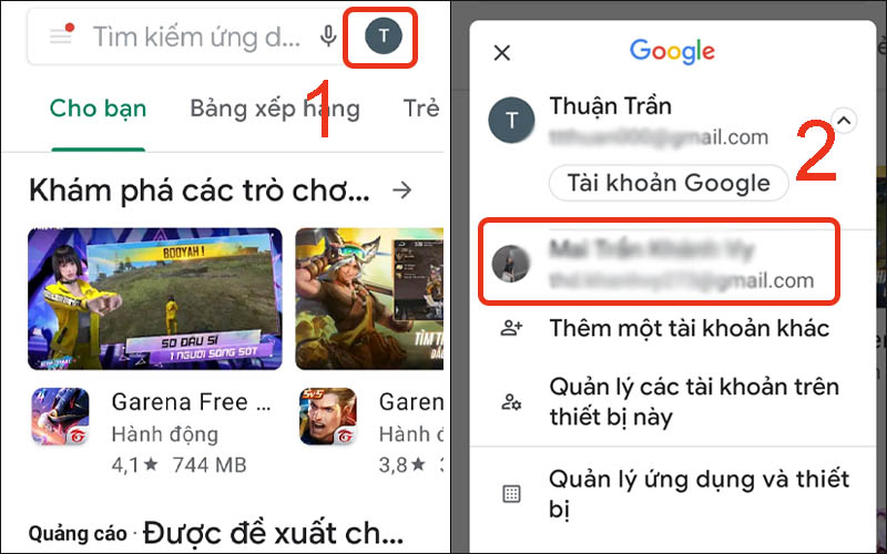 Chọn Tài khoản bạn muốn thêm vào