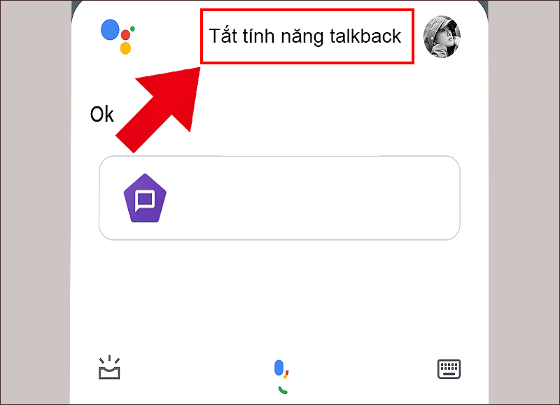 Hoàn thành tắt tính năng TalkBack