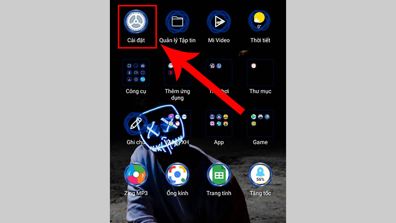 Vào Cài Đặt trên điện thoại