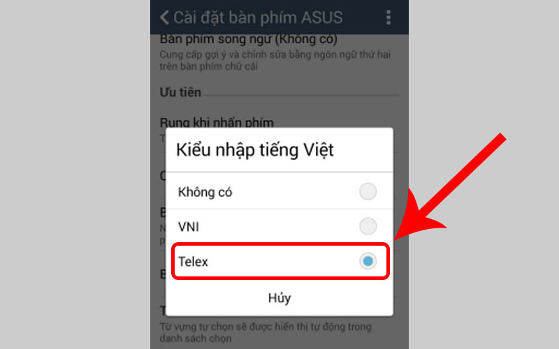 Chọn kiểu gõ mà bạn mong muốn