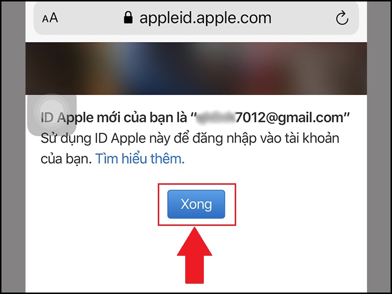 Hoàn tất thay đổi Email của ID Apple