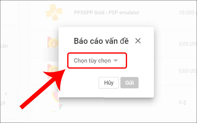 Nhấn vào Chọn tùy chọn