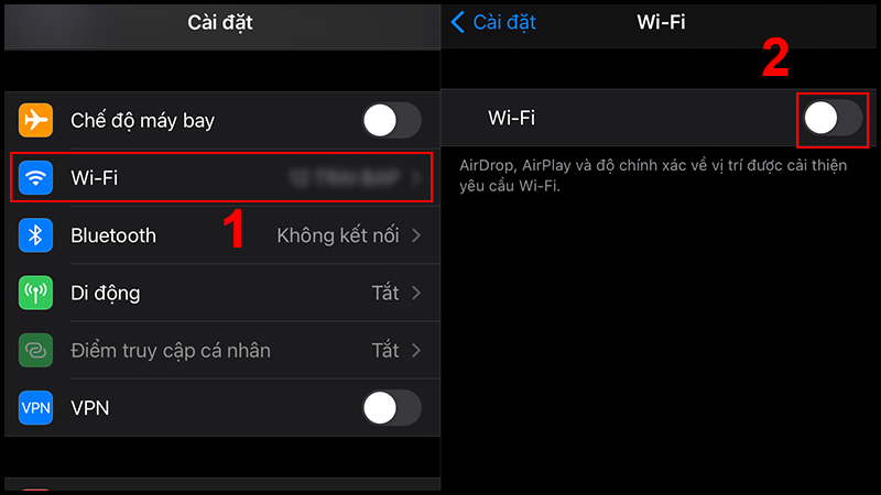 Tắt Wi-Fi khi không sử dụng