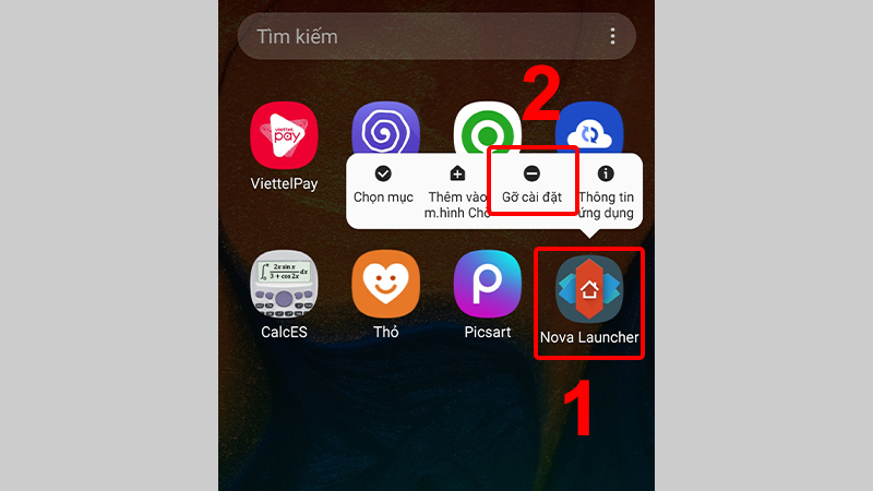 Gỡ cài đặt ứng dụng Launcher khỏi điện thoại