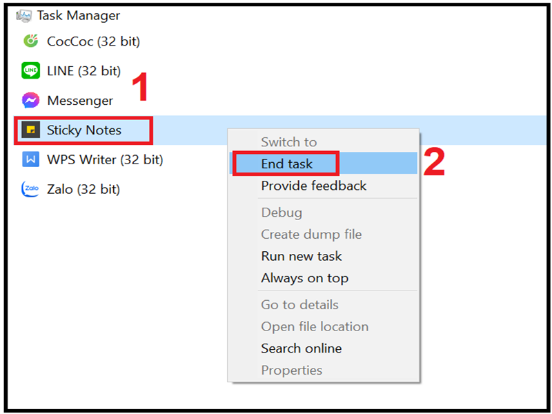 Giao diện Task Manager