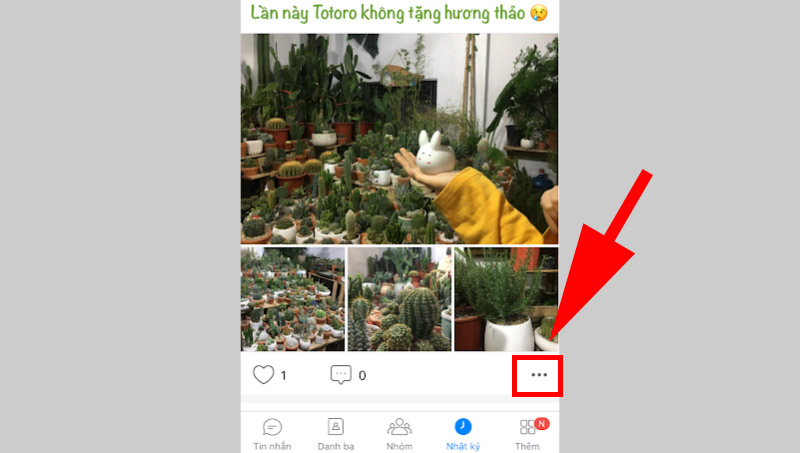 Nhấn dấu 3 chấm ở cuối bài đăng để tùy chọn Xóa hoạt động