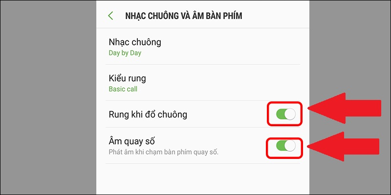 Bạn nhấn bật Rung khi đổ chuông