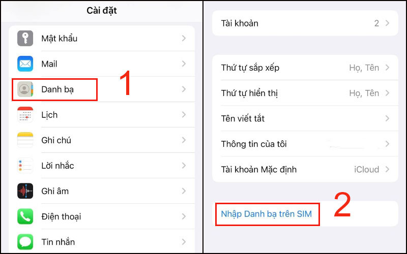 Nhập danh bạ trên SIM lên điện thoại