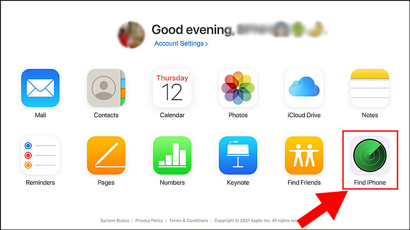 Chọn Find iPhone