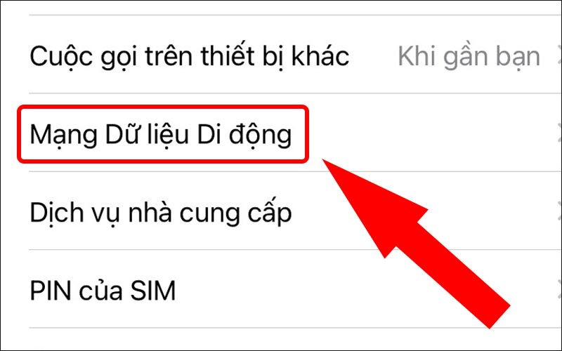 Chọn mạng dữ liệu di động