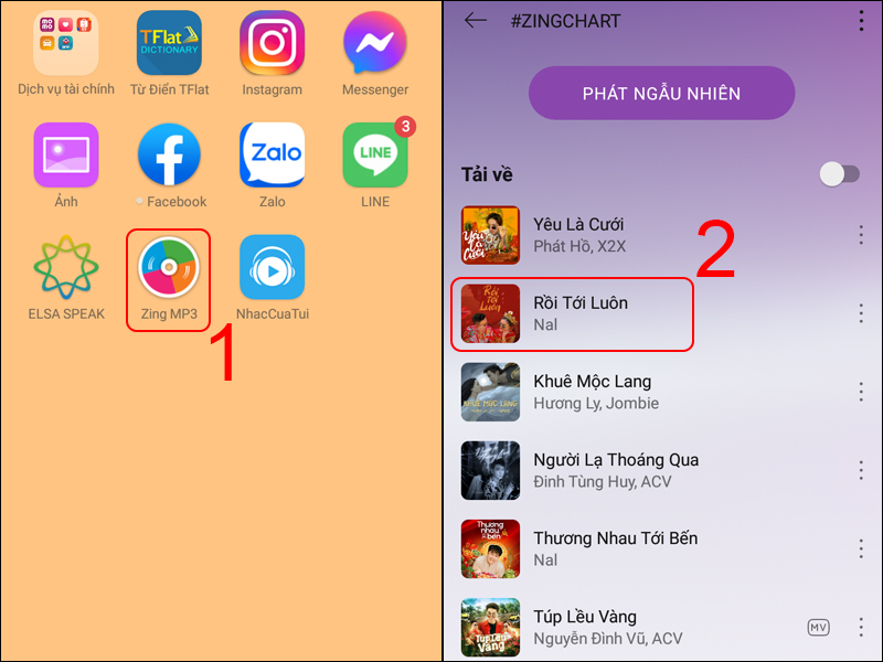 Vào ứng dụng Zing Mp3 và chọn bài hát mà bạn muốn sao chép lời