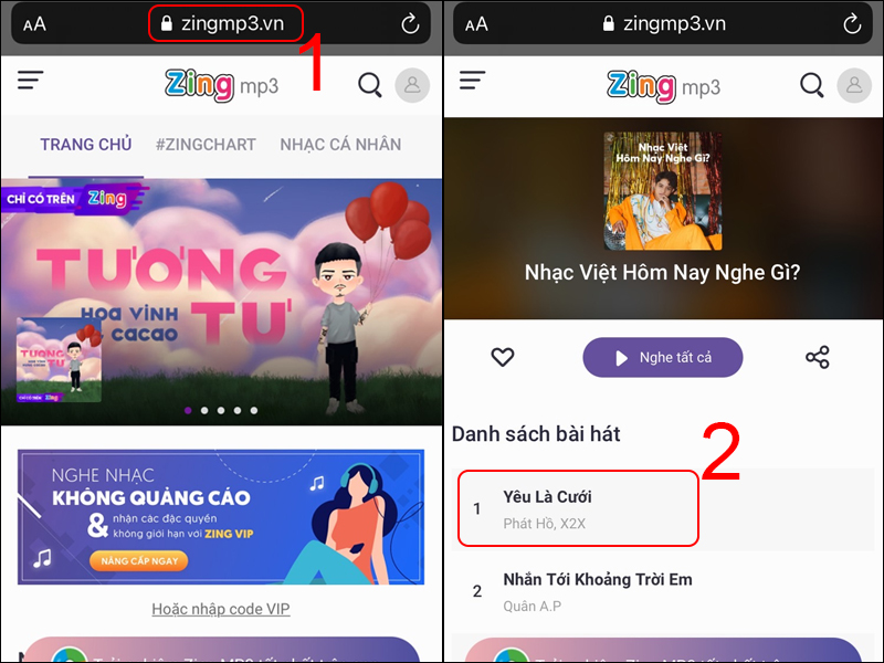 Truy cập vào website của Zing Mp3 và chọn bài hát bất kỳ mà bạn muốn sao chép lời